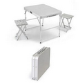 Folding 2 Person Aluminum Table w/Folding Aluminum Stools